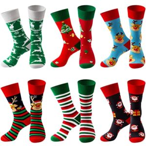 TENYSAF Fun Christmas Socks for Men - Funny Xmas Gifts for Men and Women Novelty Cozy Unisex Crew Cotton Sock Set