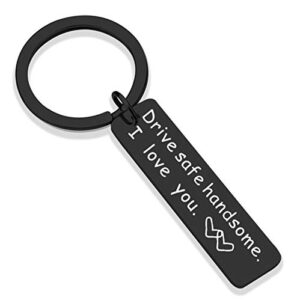 drive safe handsome i love you keychain gifts for boyfriend husband valentines day gifts dad gift stocking stuffer