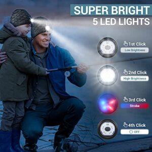 Christmas Stocking Stuffers Gifts for Men - LED Beanie Hat with Light Men Gifts Rechargeable Headlamp Cap for Women Winter Warm Knit Lighted Hats for Running Hunting Camping Cool Gadgets Dad Birthday