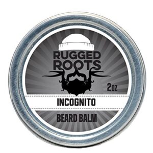 beard balm for men by rugged roots – hair nourishing beard balm with incognito(unscented) for healthy beards – encourage strong beard growth and strengthen hair unique stocking stuffer for men