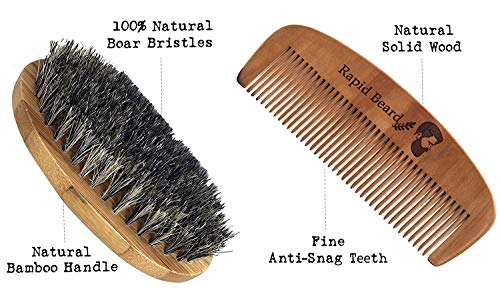 Beard Grooming & Trimming Kit for Men Care - Beard Brush, Beard Comb, Unscented Beard Oil Leave in Conditioner, Mustache & Beard Balm Butter Wax Growth, Styling Scissors - Stocking Stuffers Gift set