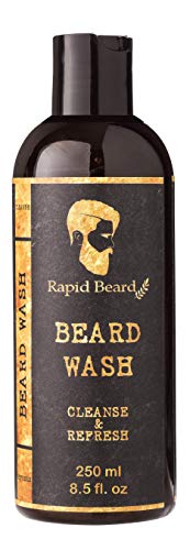 Beard Shampoo and Beard Conditioner Wash & Growth kit for Men Care - Softener & Moisturizer for Hydrating, Cleansing and Refreshing Beard and Mustache Facial Hair Gift Set (250ml / 8.5 fl oz)