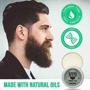 Beard Balm for Men by Rugged Roots-Hair Nourishing Beard Balm with Bamboo Teak Scent for Healthy Beards-Strong Beard Growth and Strengthen Hair-Small Gift Perfect for Stocking Stuffers for Men