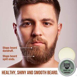Beard Balm for Men by Rugged Roots-Hair Nourishing Beard Balm with Bamboo Teak Scent for Healthy Beards-Strong Beard Growth and Strengthen Hair-Small Gift Perfect for Stocking Stuffers for Men