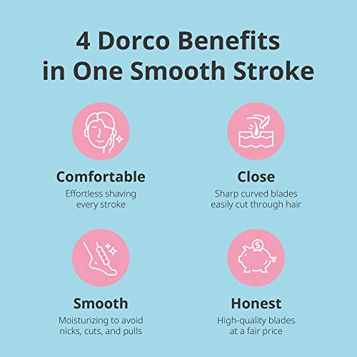 Dorco EVE 5 Razors for Women for Extra Smooth Shaving (1 Razor Handle, 6 Pcs Razor Blade Refills), 5 Curved Blades with Flexible Moisture Bar, Womens Razors for Shaving with Aloe Vera Moisture Bar, Interchangeable Cartridge for Sensitive Skin, Stocking St