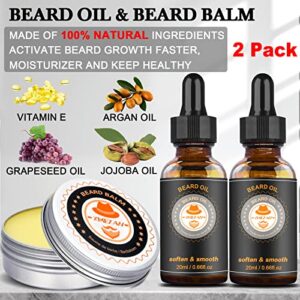 Upgraded Beard Grooming Kit w/Beard Conditioner,Beard Oil,Beard Balm,Beard Brush,Beard Shampoo/Wash,Beard Comb,Beard Scissors,Storage Bag,Beard E-Book,Beard Growth Care Gifts for Men