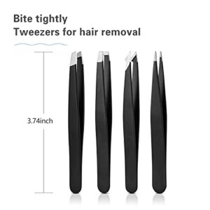 Derlaier Tweezers Set, High Precision Stainless Steel Eyebrow Tweezers for Facial Hair, Inward Growing Hair and Splinter Remover Derlaier-111 Tweezers-1