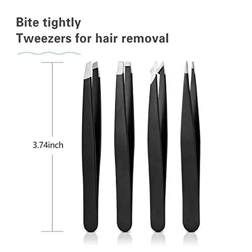 Derlaier Tweezers Set, High Precision Stainless Steel Eyebrow Tweezers for Facial Hair, Inward Growing Hair and Splinter Remover Derlaier-111 Tweezers-1