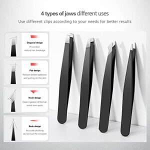 Derlaier Tweezers Set, High Precision Stainless Steel Eyebrow Tweezers for Facial Hair, Inward Growing Hair and Splinter Remover Derlaier-111 Tweezers-1