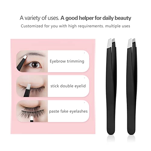 Derlaier Tweezers Set, High Precision Stainless Steel Eyebrow Tweezers for Facial Hair, Inward Growing Hair and Splinter Remover Derlaier-111 Tweezers-1