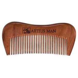 hand made artius man sandalwood fine tooth beard comb