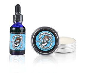doc goodbeard beard growth kit includes beard balm and beard oil for men – natural, organic, softer, smoother, moisturized, leave in beard conditioner for men (cool drink of water)