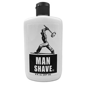 man shave men’s shaving cream | all natural shave cream for men with shea butter, aloe vera gel and sweet almond oil | ultra thick for razor burn protection | shaving gift by man stuff