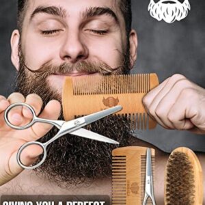 ISNER MILE Beard Growth Kit - Beard Kit with Beard Roller, Beard Growth Oil, Beard Wash, Beard Balm, Beard Brush, Comb, Shaving Scissors, Bag, eBook, Birthday Gifts for Fathers Boyfriends Dad Men Him