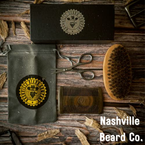 Beard Care Kit- Grooming Kit For Men, Includes Beard Brush, Beard Comb, and Grooming Scissors - Gifts for Men - Nashville Beard Company