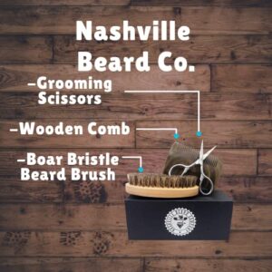 Beard Care Kit- Grooming Kit For Men, Includes Beard Brush, Beard Comb, and Grooming Scissors - Gifts for Men - Nashville Beard Company