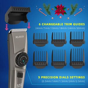 Beard Trimmer for Men Adjustable & Cordless/Cord, MyIGO Body&Groin Trimmer Replaceable Ceramic Blade, Professional Hair Clipper Stainless Steel, Waterproof Mens Grooming Haircut Kit 210 Mins Runtime