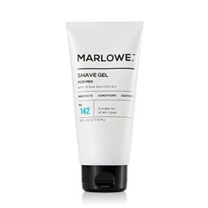marlowe. no. 142 men’s shave gel 6 oz | protects skin from irritation & razor burn | hydrates & lubricates skin better than foam | sensitive skin approved