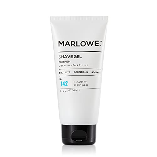 MARLOWE. No. 142 Men's Shave Gel 6 Oz | Protects Skin from Irritation & Razor Burn | Hydrates & Lubricates Skin Better than Foam | Sensitive Skin Approved