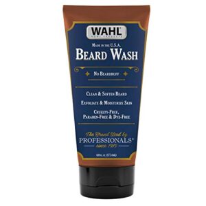 wahl beard wash face exfoliator with essential oils for moisturizing skin beard hair – manuka oil, meadowfoam seed oil, clove oil, moringa oil, and more – model 805601