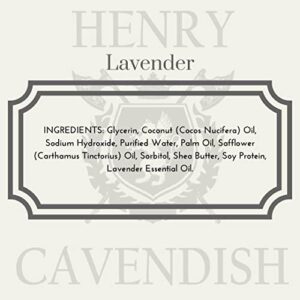 Henry Cavendish Lavender Shaving Soap with Shea Butter & Coconut Oil. Long Lasting 3.8 oz Puck Refill. Mens Shave Soap. All Natural. Rich Lather, Smooth Comfortable Shave. For Ladies and Gentlemen.