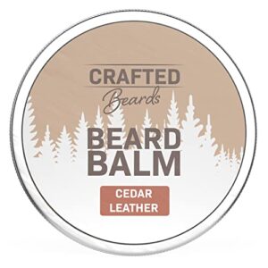 crafted beards – beard balm – beard wax – mustache wax – light hold – for a softer, smoother, moisturized beard – made with all-natural and organic ingredients – leave in conditioner (cedar leather)