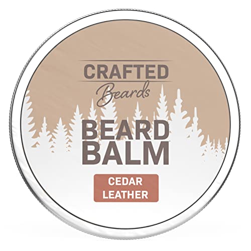 Crafted Beards - Beard Balm - Beard Wax - Mustache Wax - Light Hold - For a Softer, Smoother, Moisturized Beard - Made with All-Natural and Organic Ingredients - Leave in Conditioner (Cedar Leather)