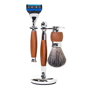 Luxury 4-Piece 5-Blade Razor Shaving Set Men's Safety Razor Grooming Gift Set with Alloy material handle Shaving for Gentleman,Best Father's Day Gift from Taiwan