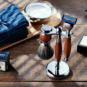 Luxury 4-Piece 5-Blade Razor Shaving Set Men's Safety Razor Grooming Gift Set with Alloy material handle Shaving for Gentleman,Best Father's Day Gift from Taiwan