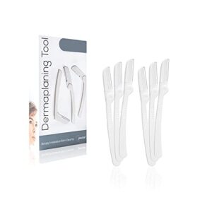 dermaplaning tool (6 count) – easy to use dermaplane razor for face – facial hair removal for women – blade for eyebrows and peach fuzz – face shavers for women help exfoliate and smooth the skin
