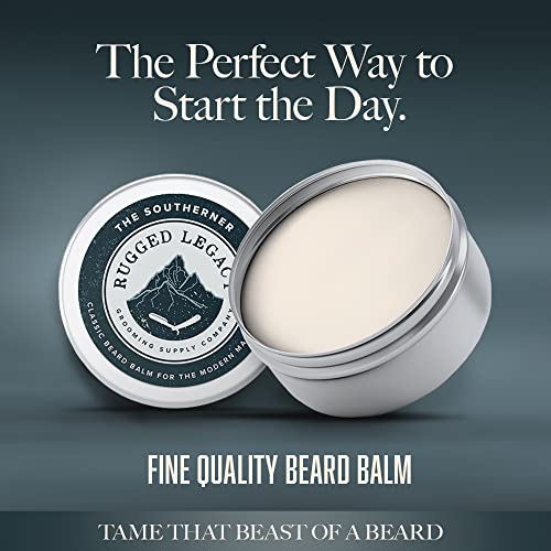 Rugged Legacy - Beard Balm, The Southerner 2oz Beard Balm for Men, Scented Beard Balm with a Hint of Fresh Cut Tobacco Leaves, Beard Styling Balm Made with Natural Oils that Enrich Your Entire Beard