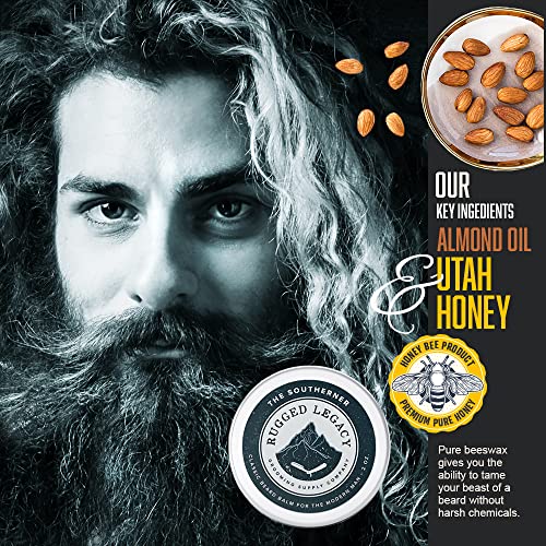 Rugged Legacy - Beard Balm, The Southerner 2oz Beard Balm for Men, Scented Beard Balm with a Hint of Fresh Cut Tobacco Leaves, Beard Styling Balm Made with Natural Oils that Enrich Your Entire Beard