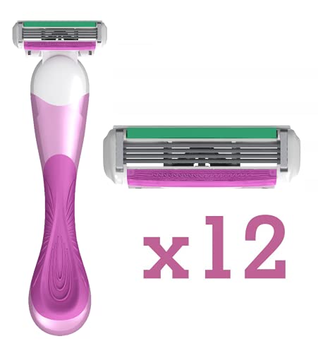 ShaveMOB 4-Blade Women's Razor Kit (Flex Head Handle + 12 Refills) - The Purist Shaving Kit