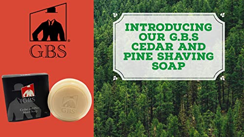 G.B.S 97% Men's Cedar & Pine Shave Soap –All Natural Shave Soap for Men- Creates a Rich Lather Foam for Ultimate Wet Shaving Experience (Cedar and Pine)