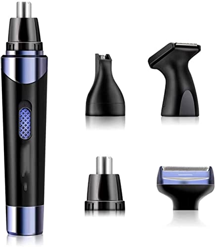 XIXIANDASHA Ear and Nose Hair Trimmer Clipper for Men Women, 4 in 1 USB Rechargeable Professional Electric Eyebrow and Facial Hair Trimmer with Waterproof Head Double-Edge Stainless Steel Blade