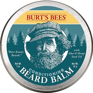 burts bees conditioning beard balm with aloe & hemp, for men, 3 ounces