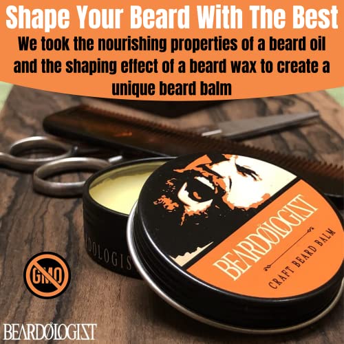 Beardologist Premium Natural Beard Balm Variety Pack for Mens Grooming - Strengthens & Softens Beards & Mustaches - Paraben & Sulfate Free - Leave In Conditioner Styling Balm For Men - 0.5oz - 4pk