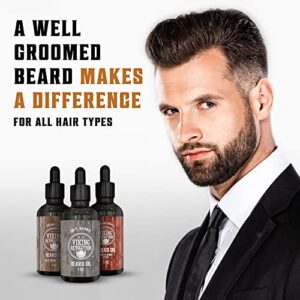 Beard Oil Conditioner 3 Pack - All Natural Variety Set 2 - Bay Rum, Unscented and Sandalwood Oil - Conditioning and Moisturizing for a Healthy Beard Viking Revolution