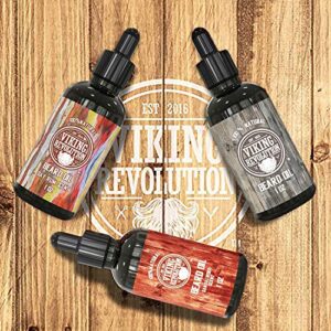 Beard Oil Conditioner 3 Pack - All Natural Variety Set 2 - Bay Rum, Unscented and Sandalwood Oil - Conditioning and Moisturizing for a Healthy Beard Viking Revolution