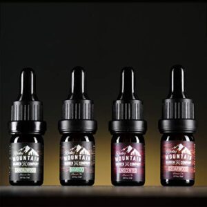 Beard Oil Sample Size Pack - 4 Unique Beard Oil Varieties (0.17 oz each) - Cedarwood, Sandalwood, Bamboo & Unscented – Contains Essential Oils