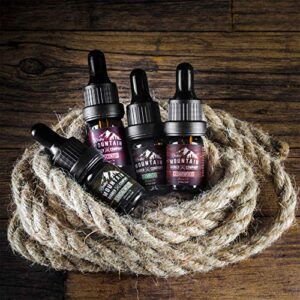 Beard Oil Sample Size Pack - 4 Unique Beard Oil Varieties (0.17 oz each) - Cedarwood, Sandalwood, Bamboo & Unscented – Contains Essential Oils