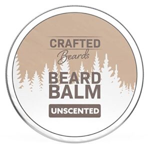 crafted beards – beard balm – beard wax – mustache wax – light hold – for a softer, smoother, moisturized beard – made with all-natural and organic ingredients – leave in conditioner (unscented)