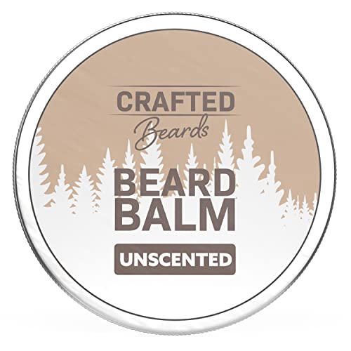 Crafted Beards - Beard Balm - Beard Wax - Mustache Wax - Light Hold - For a Softer, Smoother, Moisturized Beard - Made with All-Natural and Organic Ingredients - Leave in Conditioner (Unscented)