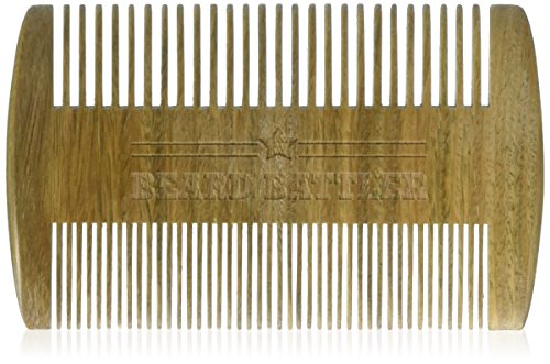 Beard Comb Green Sandalwood - Add to a Mens Grooming Kit Best Travel, Pocket Comb for Men - Works Great with Beard Oil And Brush, Balm & Wax, Includes Beard Care Carry Bag