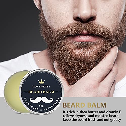 Beard Grooming Kits, 10 In 1 Beard Growth Kit with Beard Wash, Beard Oil and Growth Oil, Beard Conditioner, Beard Balm, Beard Brush, Beard Comb, Beard Scissors and Storage Bag, Great Gifts Box for Men