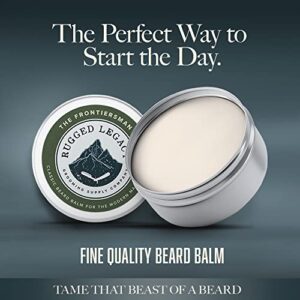 Rugged Legacy - Beard Balm, The Frontiersman 2oz Beard Balm for Men, Woodsy Scented Beard Balm with Notes of Molasses, Beard Balm Made with Natural Oils that Enrich Your Entire Beard - Roots To End