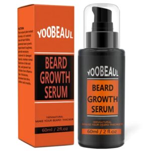 Beard Growth Oil, Beard Growth Serum, 60ML Naturally Powerful, Full, Thick, Masculine Facial Hair Treatment for Men, Beard Oil for Men Growth, Grow A Thicker Beard Fast, Beard Oil for Beard Growth