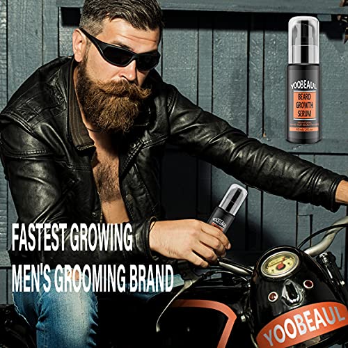 Beard Growth Oil, Beard Growth Serum, 60ML Naturally Powerful, Full, Thick, Masculine Facial Hair Treatment for Men, Beard Oil for Men Growth, Grow A Thicker Beard Fast, Beard Oil for Beard Growth