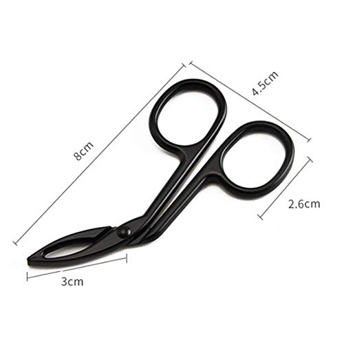 WGGTX Tweezers Practical Eyebrow Tweezers Face Hair Removal Make Up Scissors Durable Metal Cosmetic Trimmer Eyelash Clipper Beauty Tools Gift for Family (Color : Black)