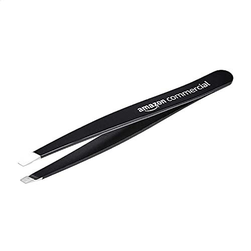 AmazonCommercial Professional Stainless Steel Slant Tip Tweezer, Eyebrow Tweezers for Your Daily Beauty Routine